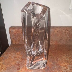 KOSTA BODA 8.75” Göran Wärff Sails Vase Signed Swedish Crystal Art Glass EUC